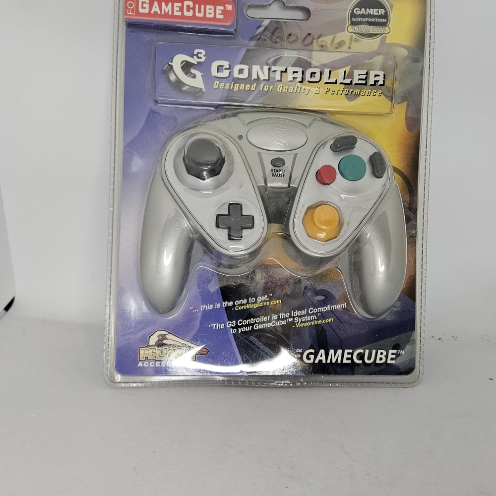 (New) Nintendo Gamecube G3 Pelican Controller Silver Platinum Brand New Sealed. 